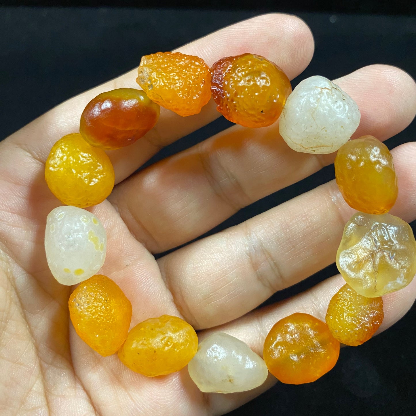 Natural Gobi Ice Orange Candy Agate Bracelet – Handmade Energy Stone for Style & Balance