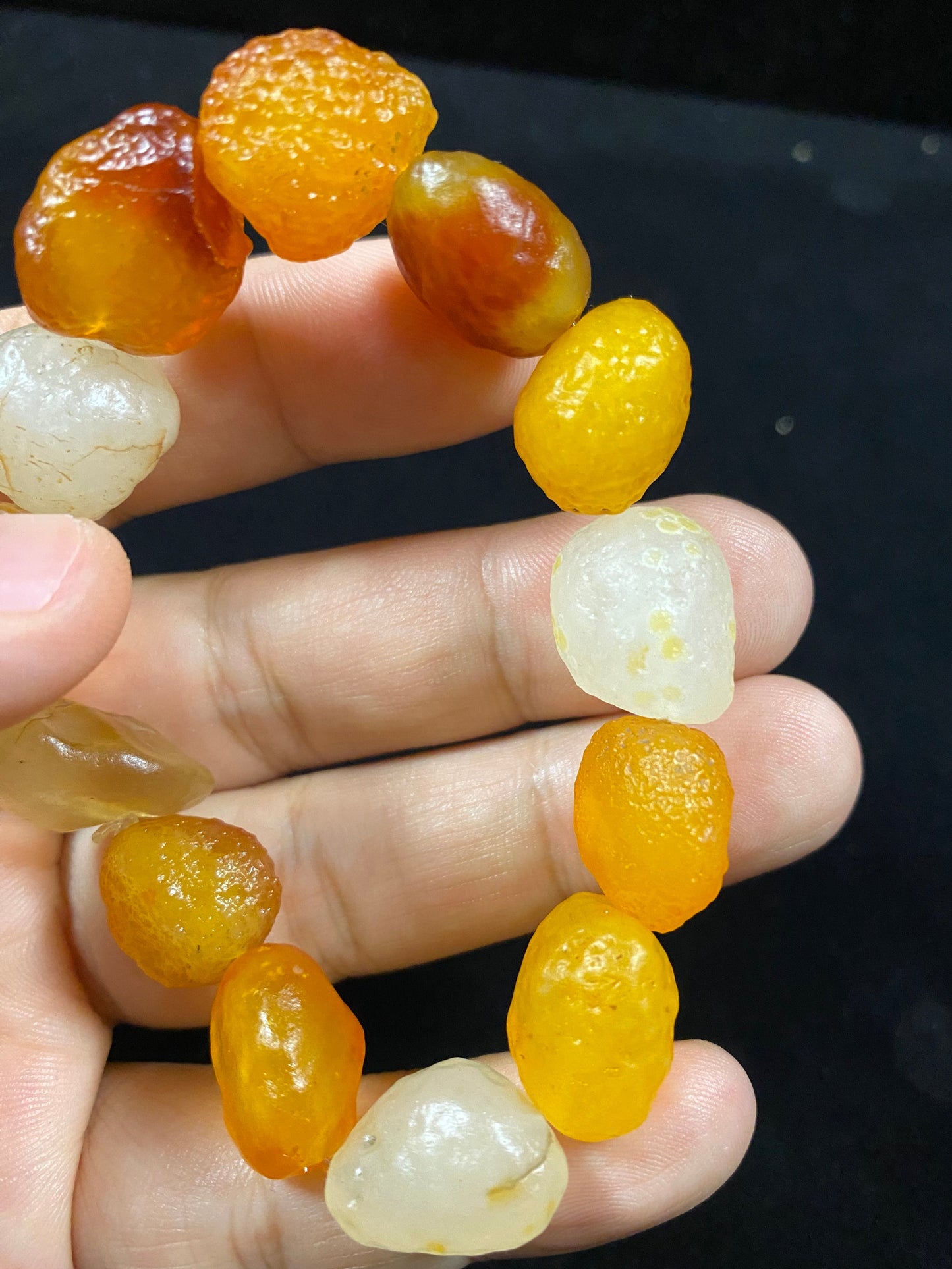 Natural Gobi Ice Orange Candy Agate Bracelet – Handmade Energy Stone for Style & Balance