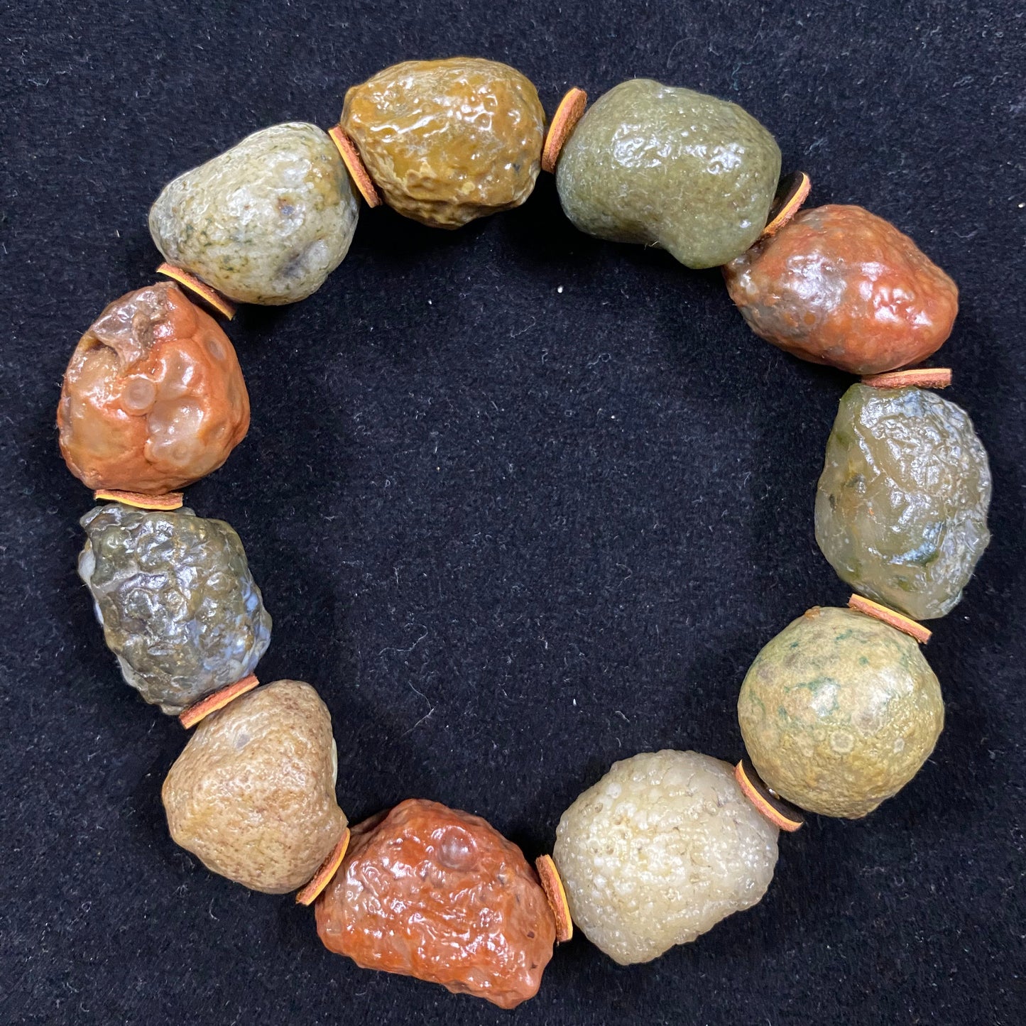 Natural Alxa Gobi Muscles Agate Men’s Energy Bracelet | Raw Gobi Desert Stone A