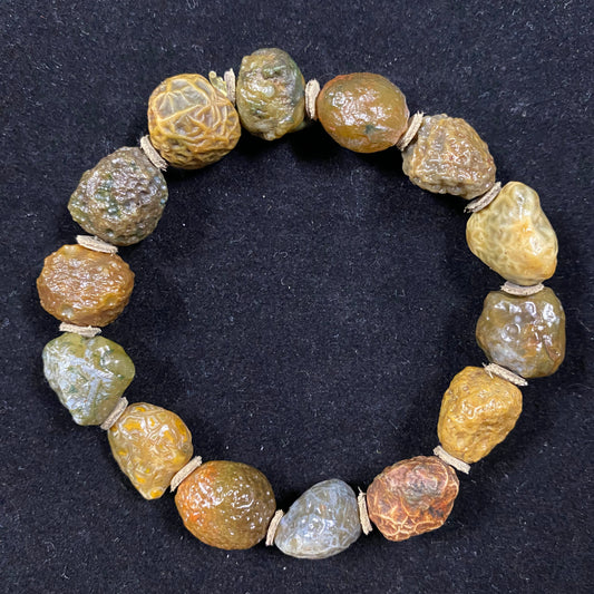 Natural Alxa Gobi Vein Agate Men’s Energy Bracelet – Grounding Strength from the Desert