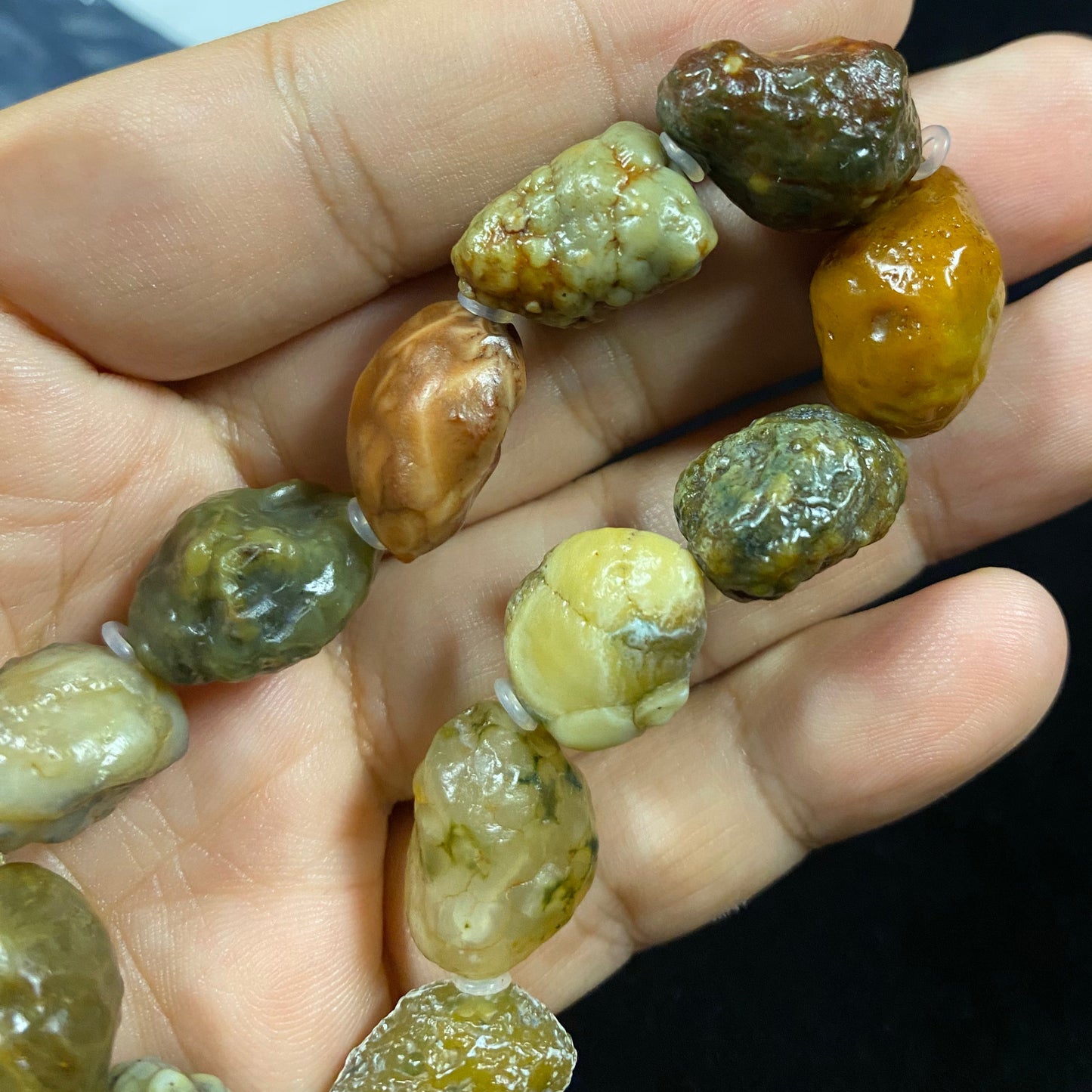 Natural Alxa Gobi Vein Agate Men's Energy Bracelet | Handcrafted Desert Stone Jewelry G
