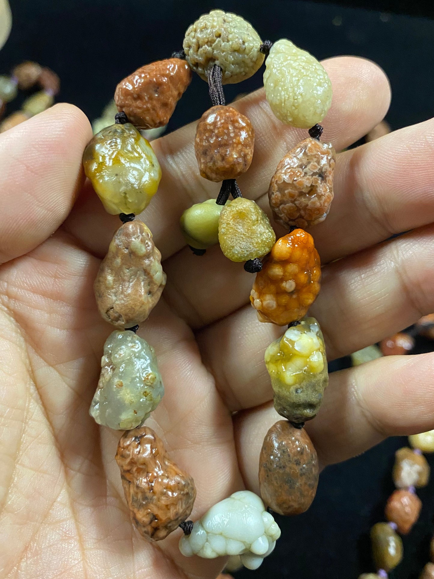 Natural Alxa Gobi Fish Roe Vein Agate Bracelet