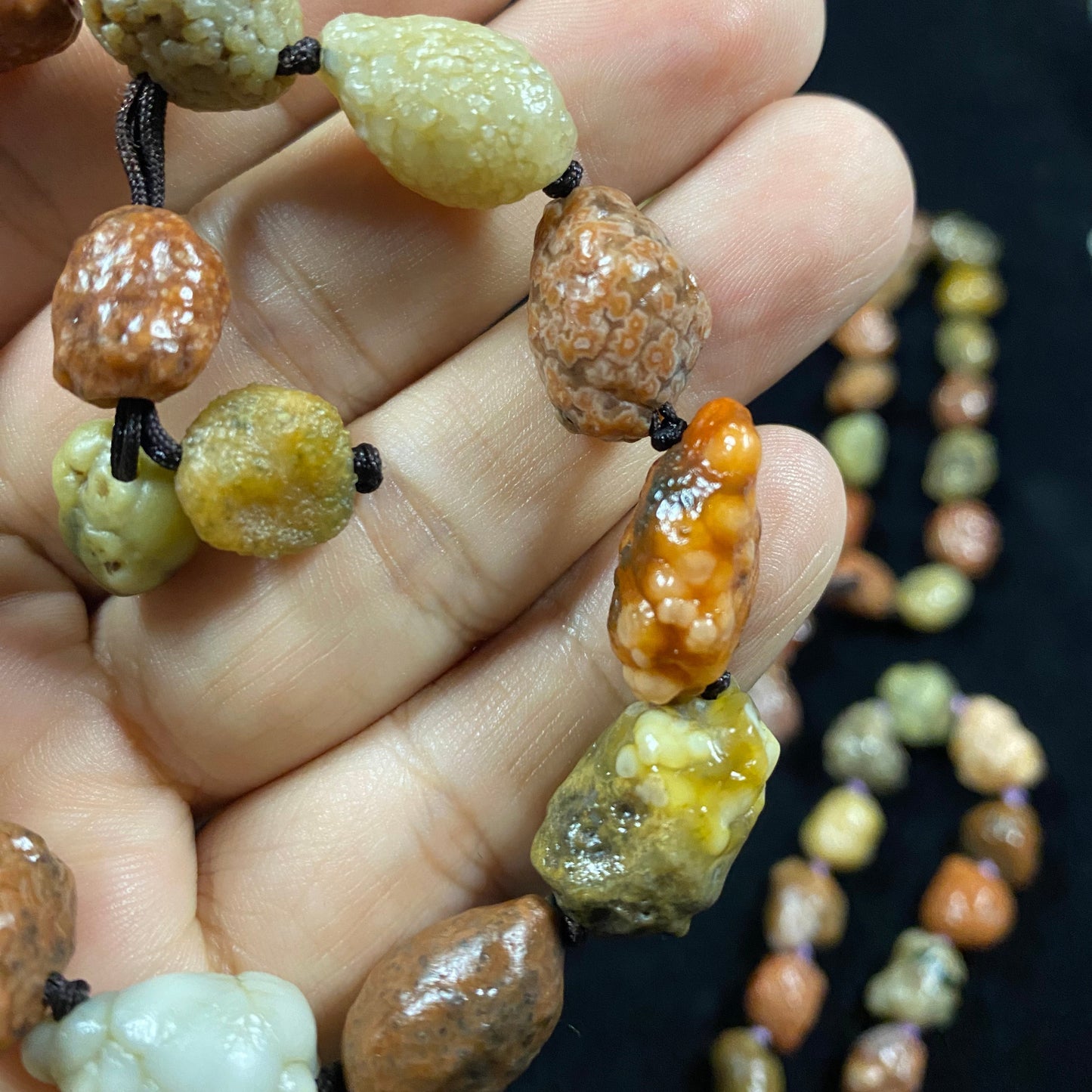 Natural Alxa Gobi Fish Roe Vein Agate Bracelet