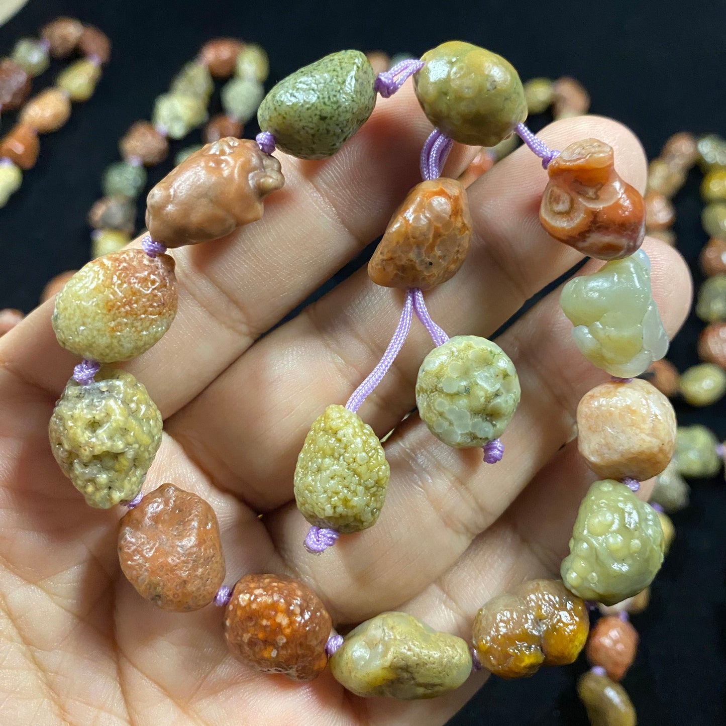 Natural Gobi Vein Fish Roe Agate Bracelet – Unique Healing Energy Jewelry