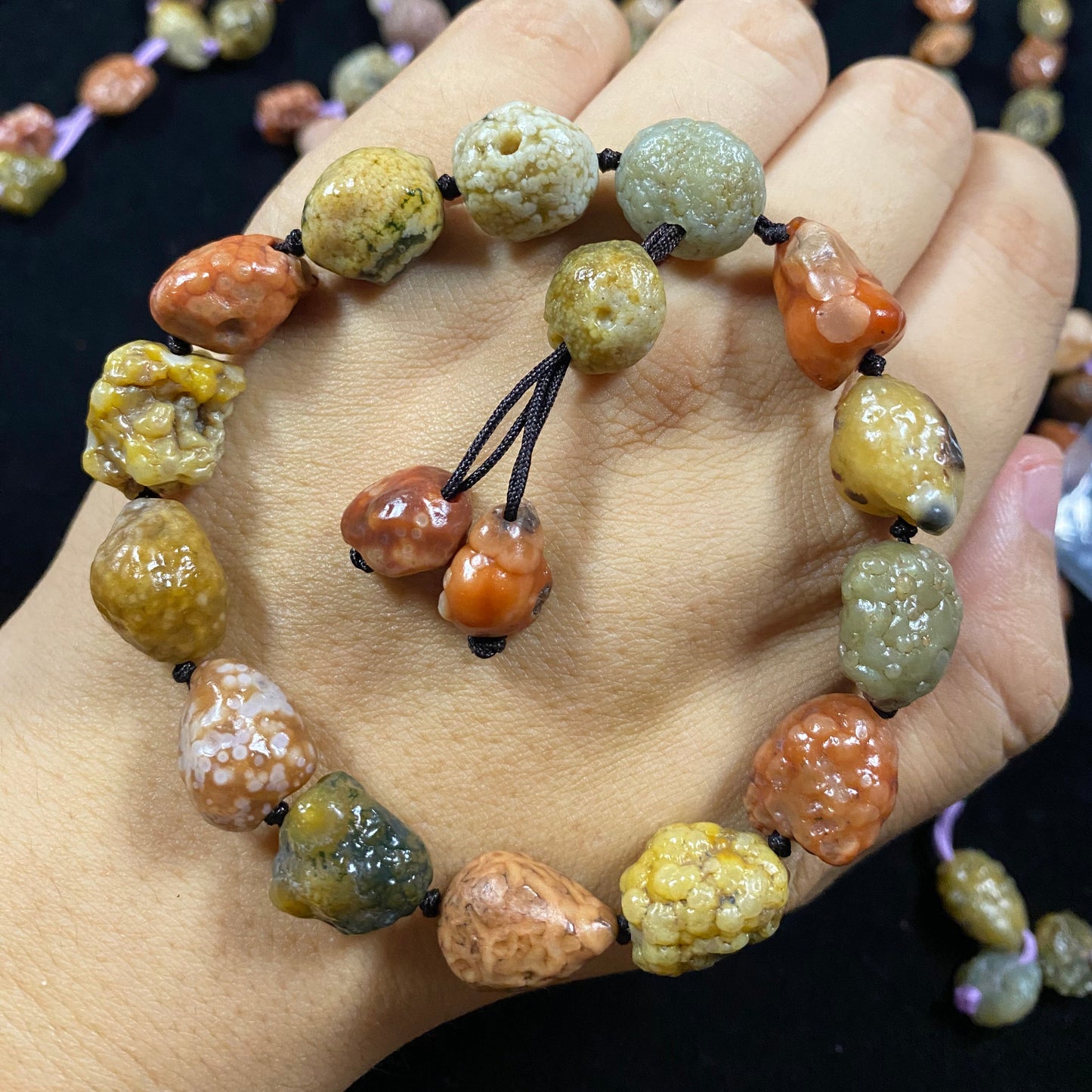 Natural Gobi Fish Roe Vein Agate Energy Bracelet – Grounding Crystal Jewelry