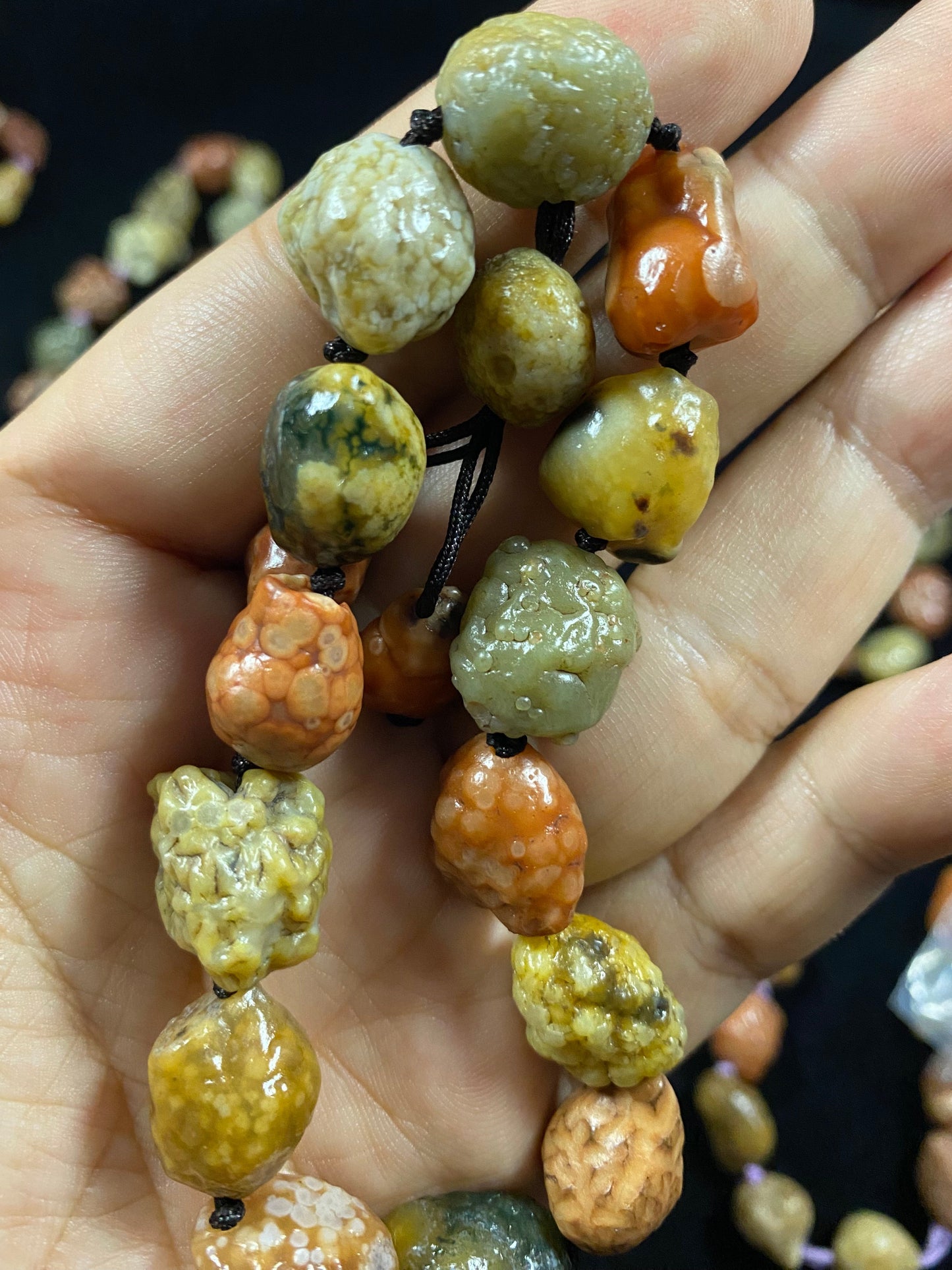 Natural Gobi Fish Roe Vein Agate Energy Bracelet – Grounding Crystal Jewelry