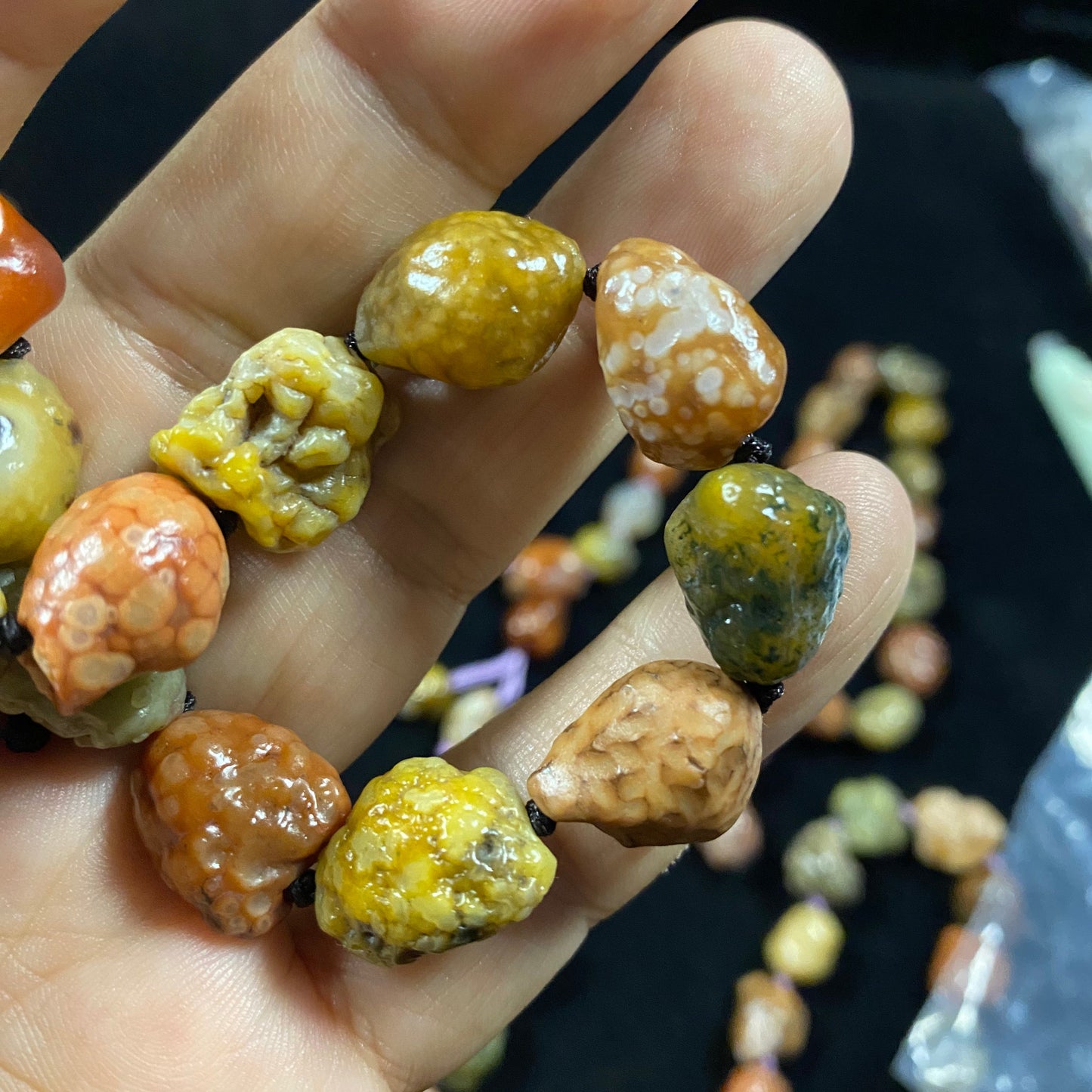 Natural Gobi Fish Roe Vein Agate Energy Bracelet – Grounding Crystal Jewelry