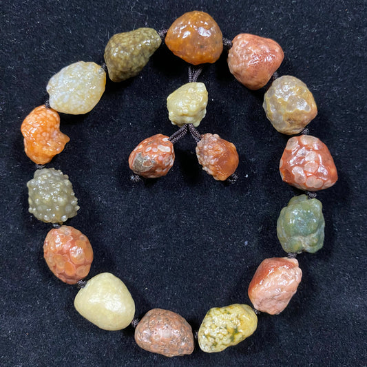 Natural Alxa Gobi fish roe vein agate bracelet