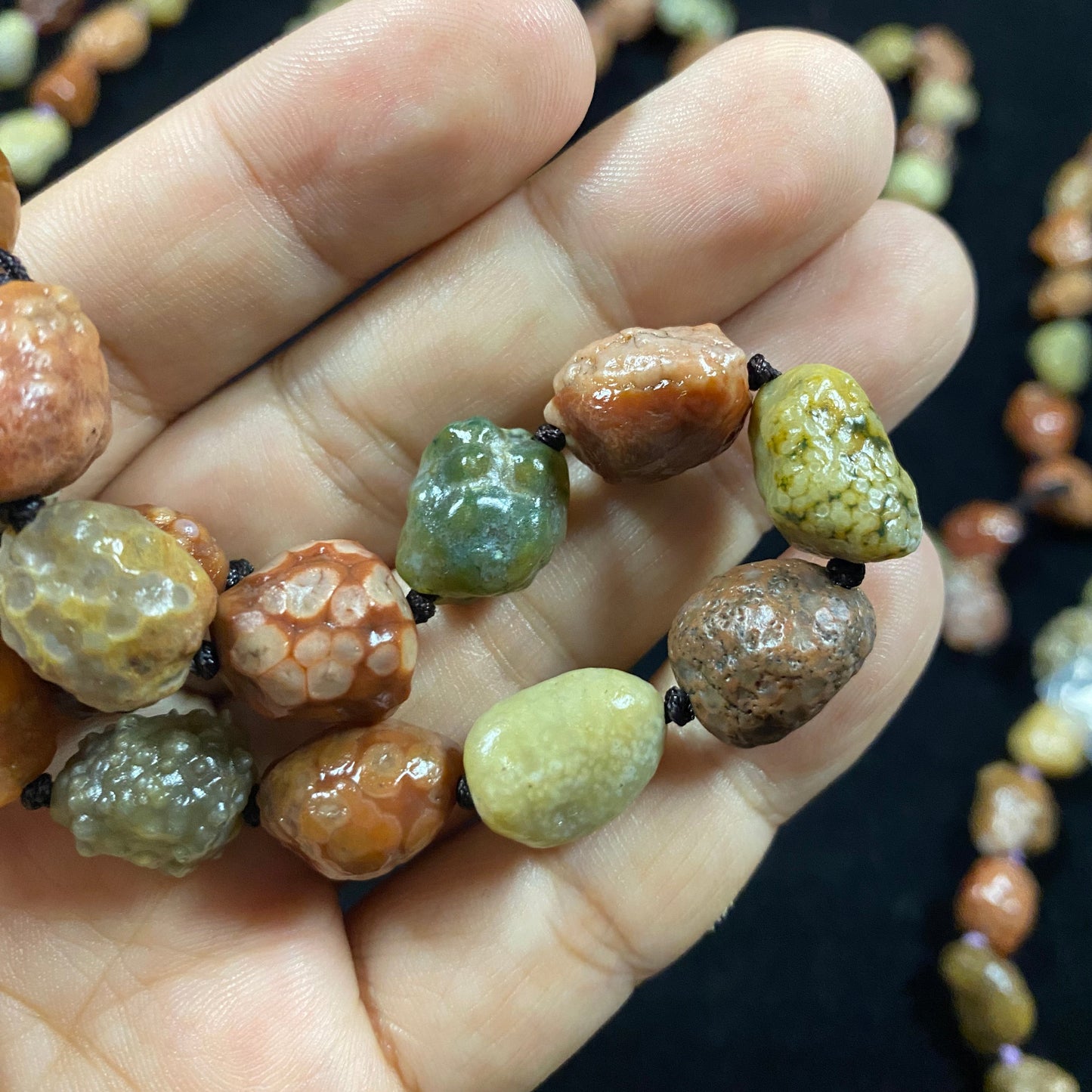 Natural Alxa Gobi fish roe vein agate bracelet