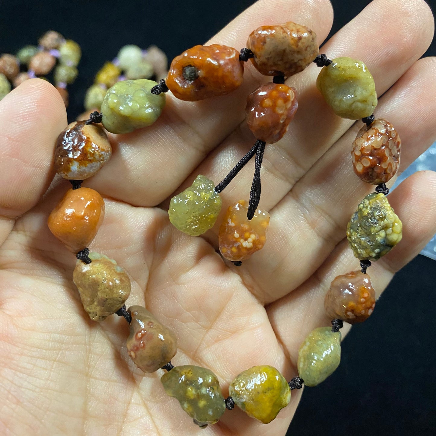 Natural Alxa Gobi Fish Roe Vein Agate Bracelet – Handmade Energy Bracelet