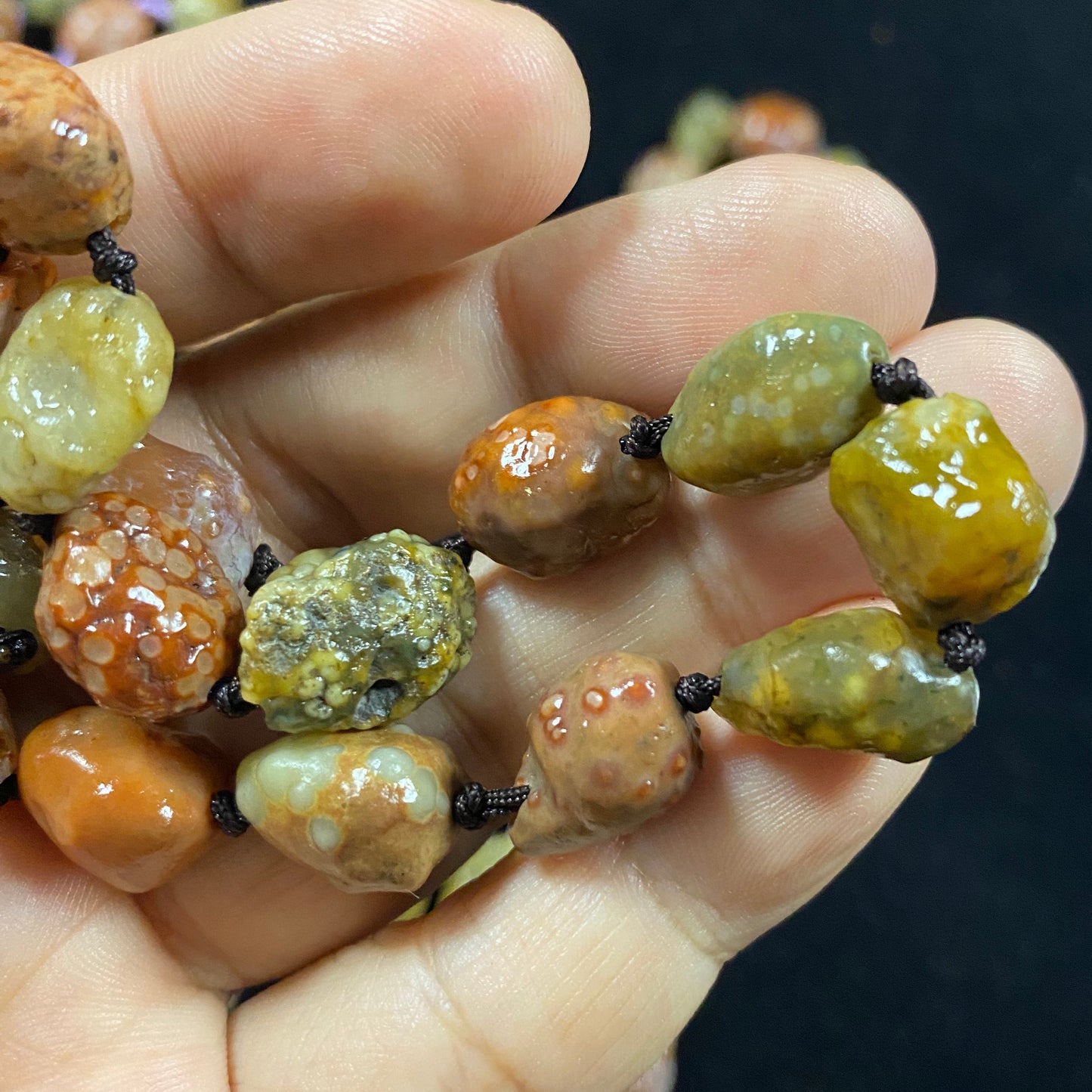 Natural Alxa Gobi Fish Roe Vein Agate Bracelet – Handmade Energy Bracelet