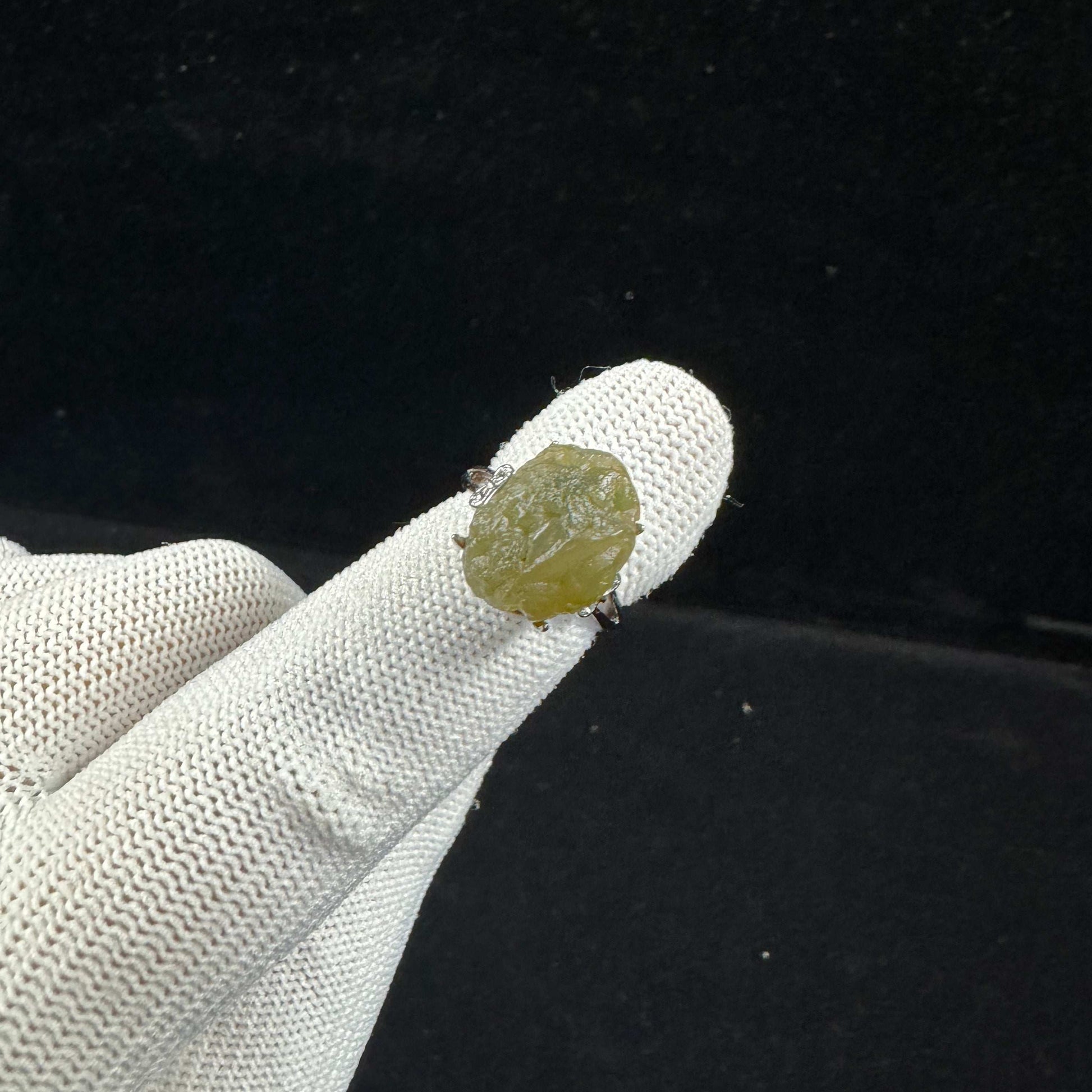 Natural Gobi Green Vein Agate Ring – Women’s Raw Stone Jewelry