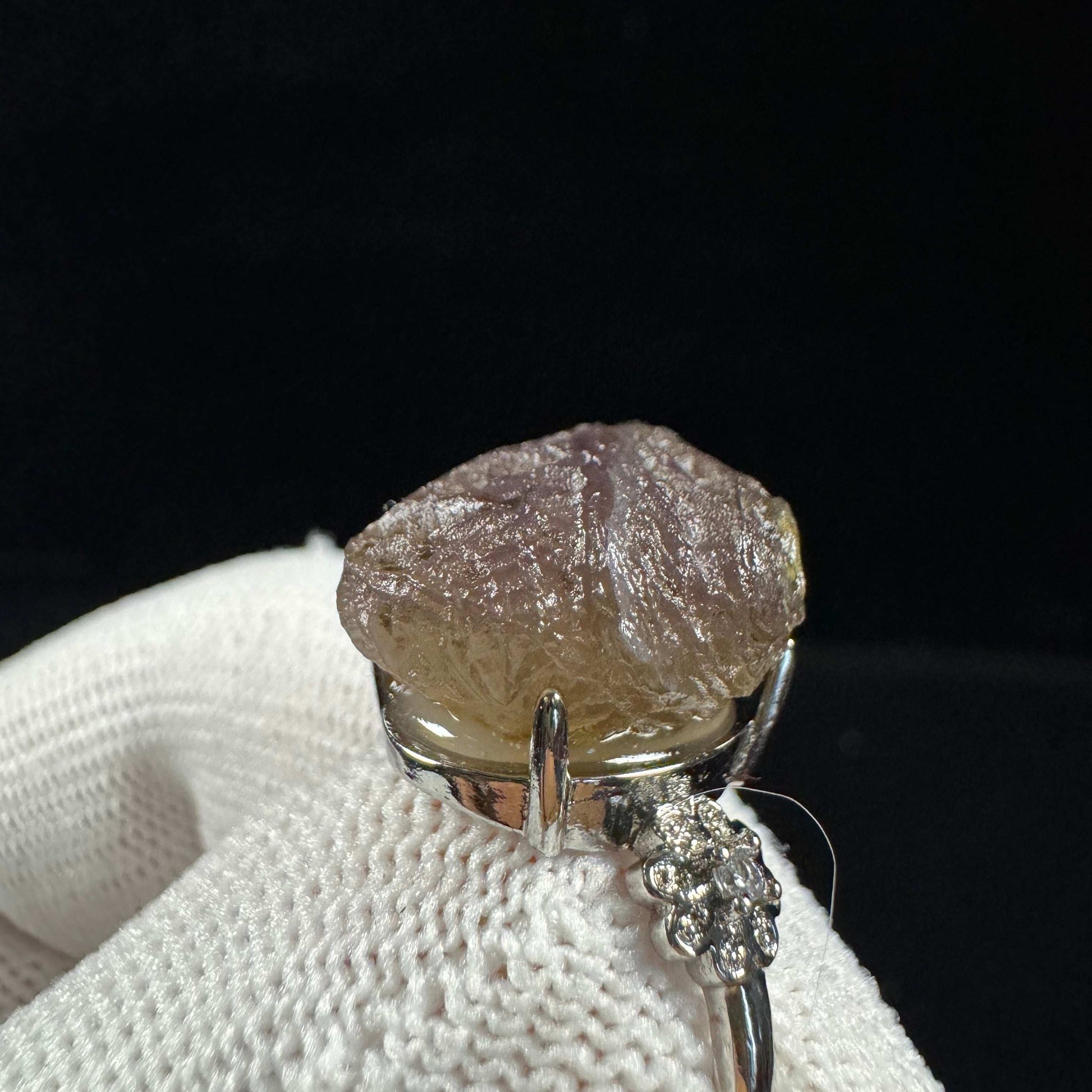 Natural Gobi Purple Vein Agate Ring – Women’s Raw Stone Jewelry