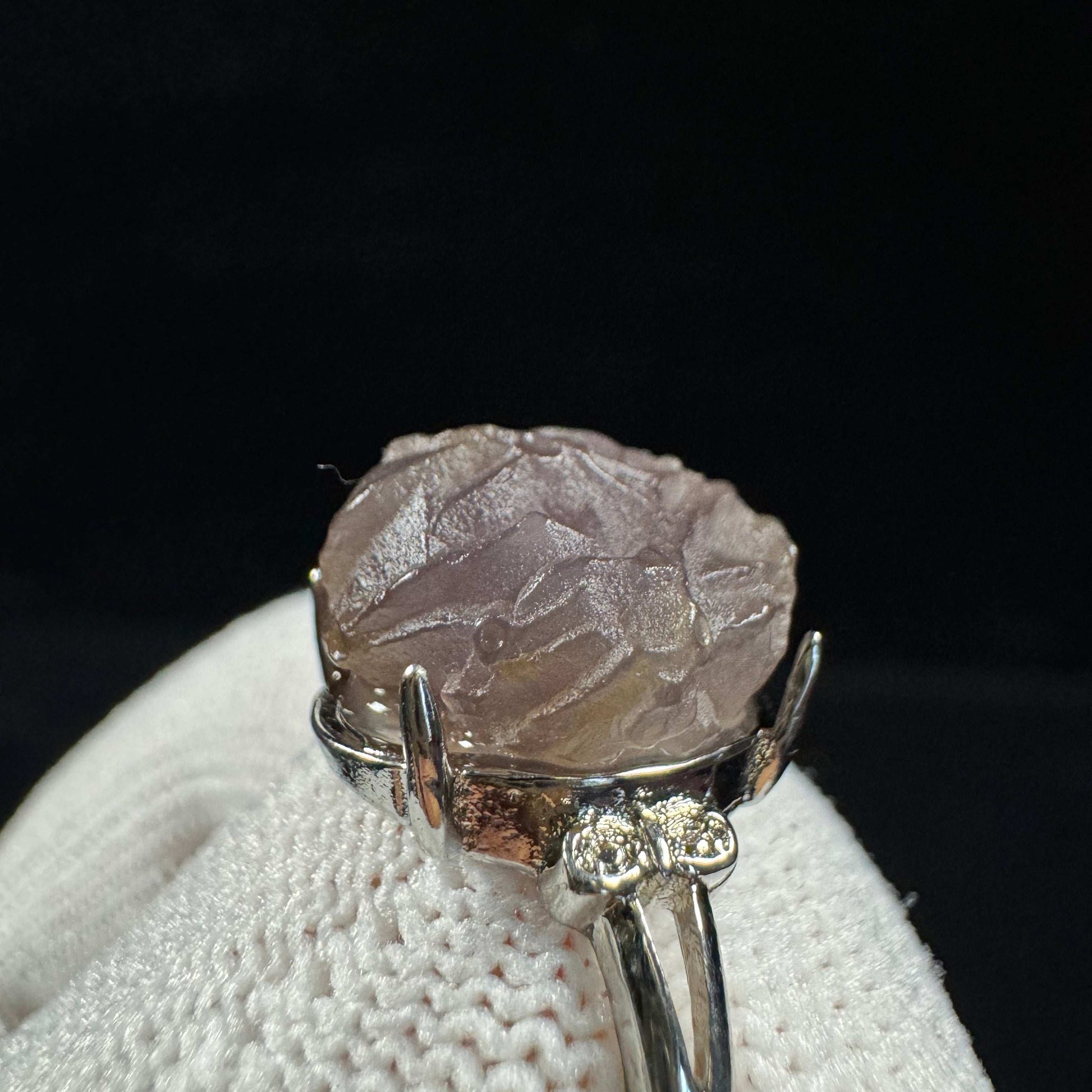 Natural Gobi Purple Vein Agate Ring – Women’s Raw Stone Agate Jewelry