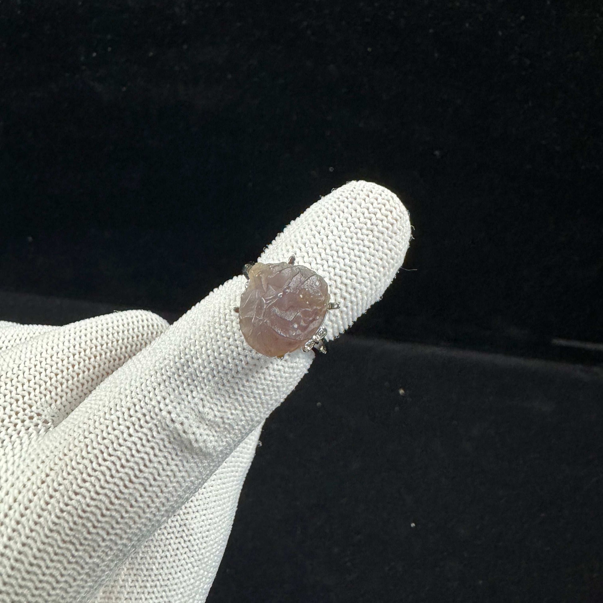 Natural Gobi Purple Vein Agate Ring – Women’s Raw Stone Agate Jewelry