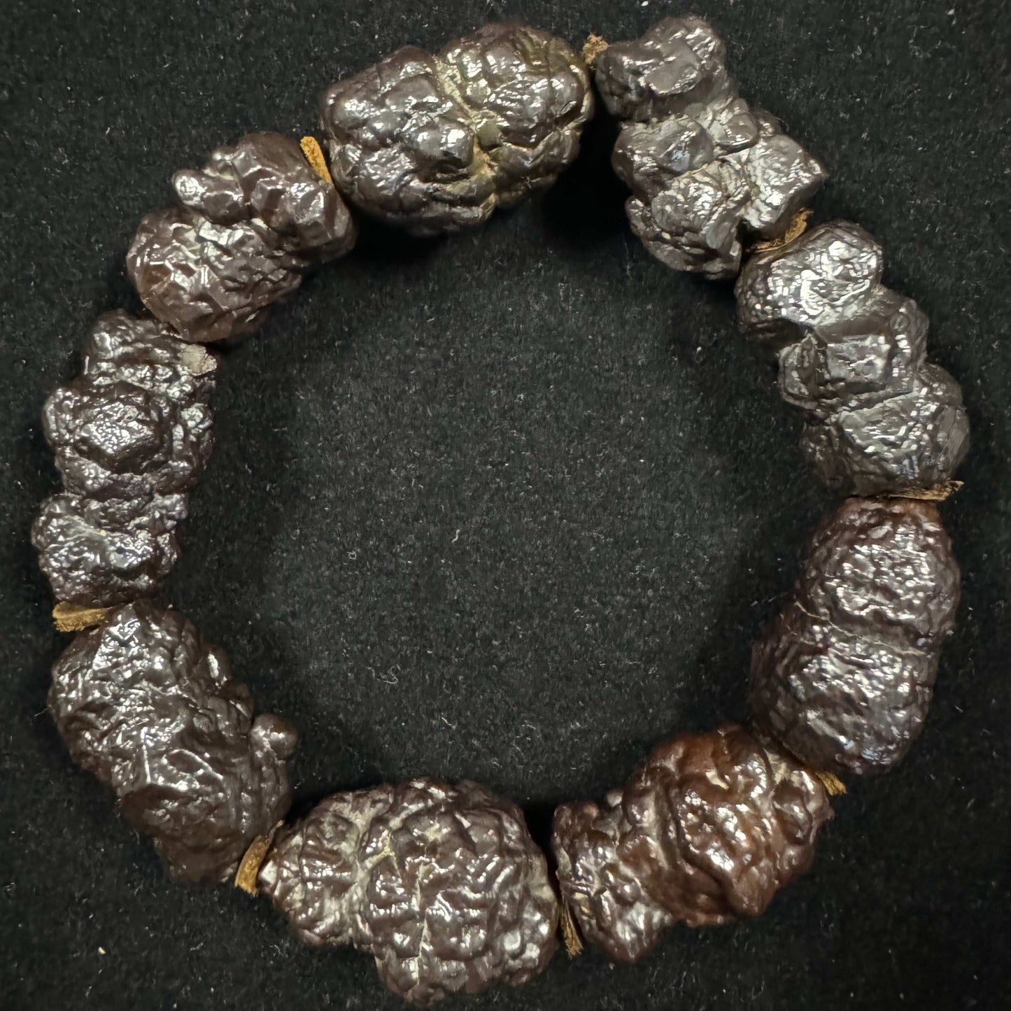 Natural Black Diamond (Black Agate) Healing Energy Bracelet – Raw Gobi Desert Stone for Men & Women