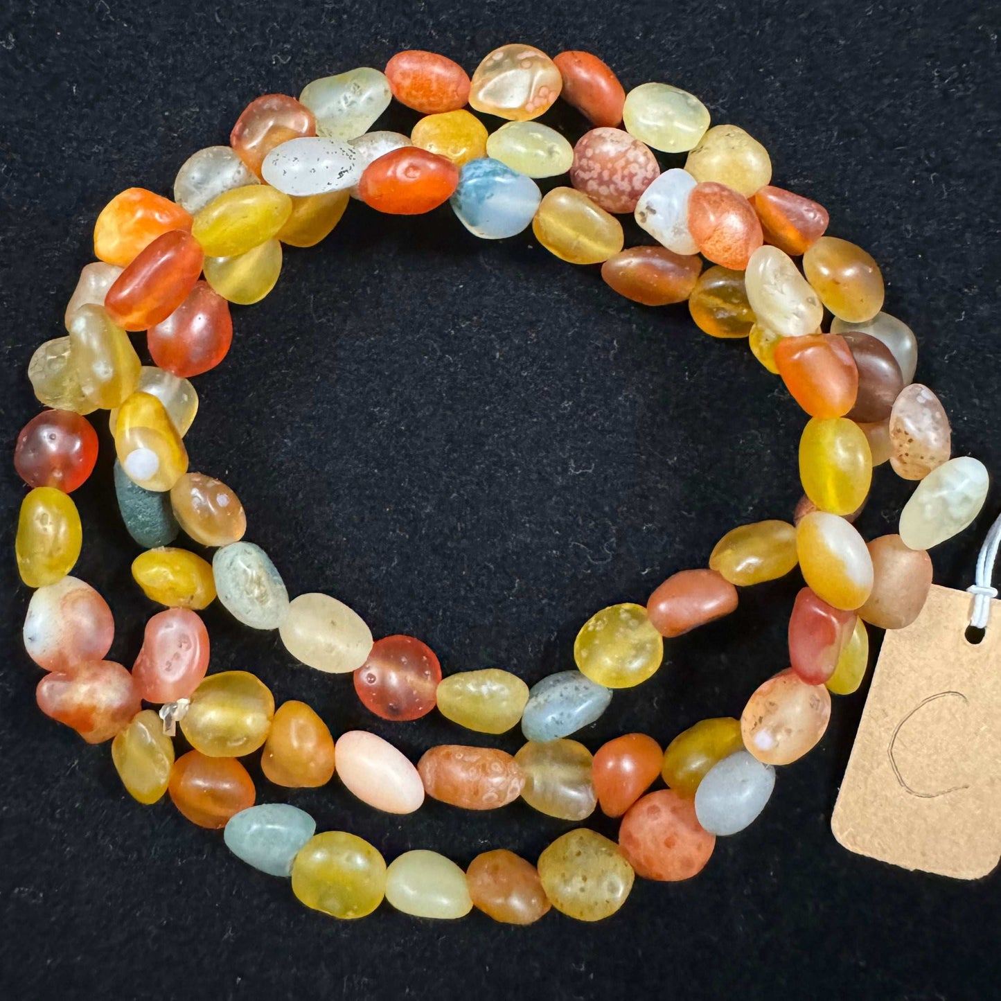 Natural Women’s Candy Agate Bracelet – Three‑Circle Winding Beads from Gobi Desert
