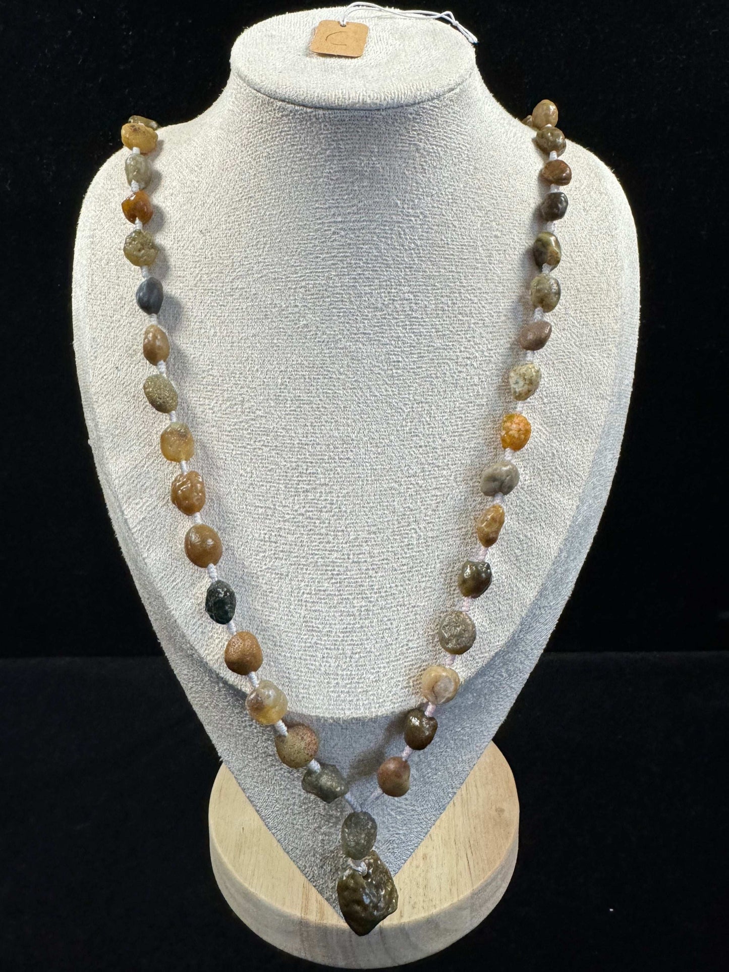 Natural Gobi Vein Agate Necklace for Women – Alashan Raw Stone Pendant