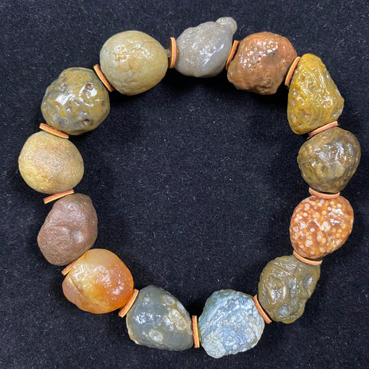 Natural Gobi Vein Agate Men’s Energy Bracelet – Grounding Gemstone for Strength & Balance
