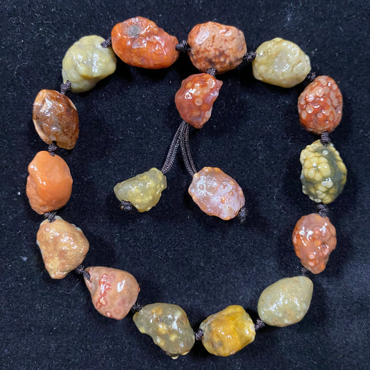 Natural Alxa Gobi Fish Roe Vein Agate Bracelet – Handmade Energy Bracelet
