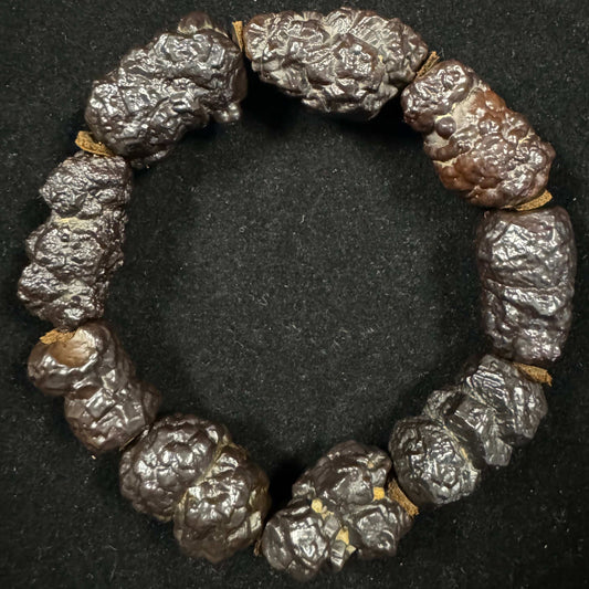 Natural Black Diamond (Black Agate) Healing Energy Bracelet – Raw Gobi Desert Stone for Men & Women